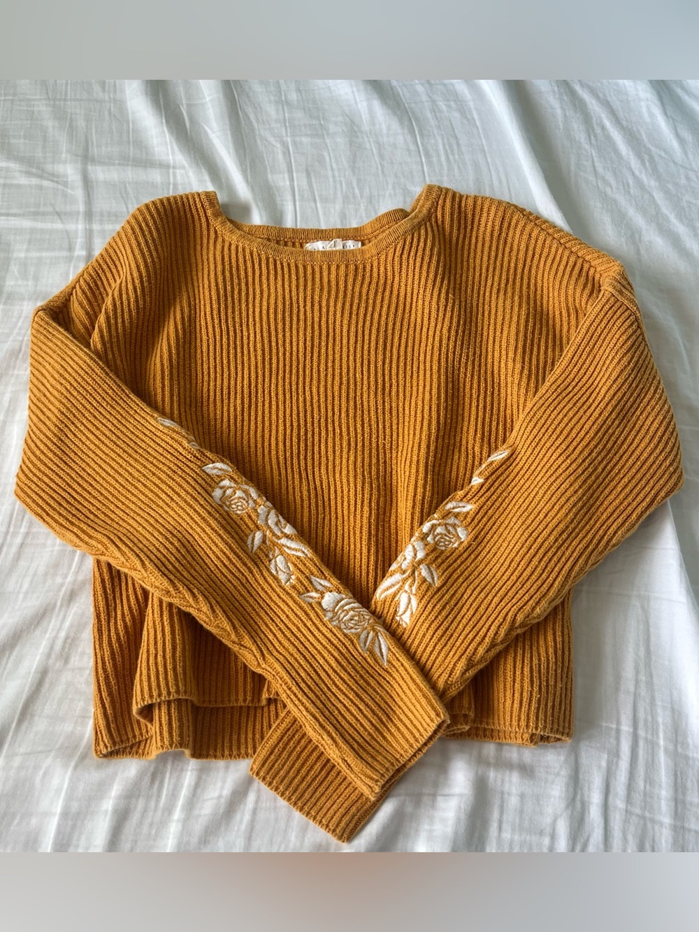 Yellow Embroidered Sweater